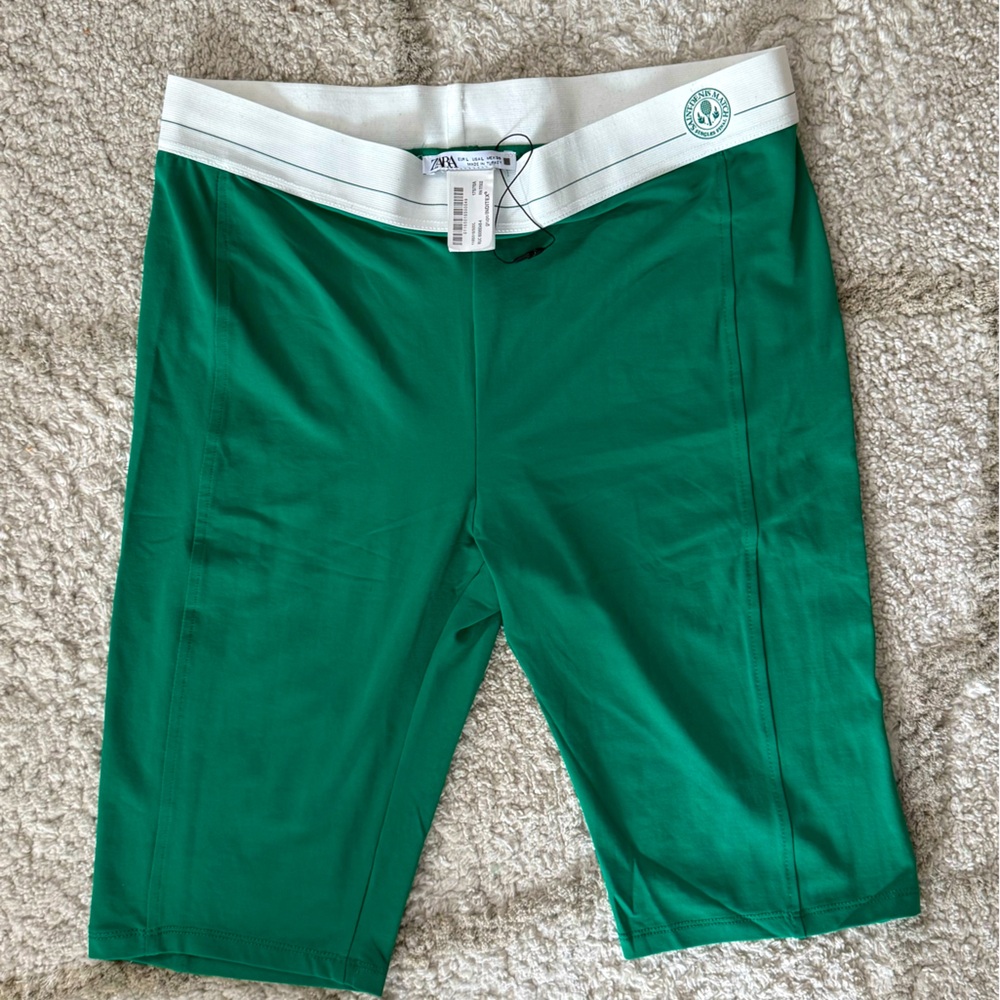 Green Zara Cycling Shorts size L new